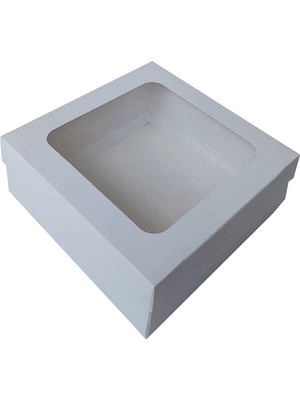 ISP Hediye 19X19X7 Beyaz Asetat Kapaklı Kutu 50 Adet
