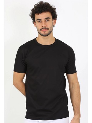 Moda Erkek Sıfır Yaka Siyah Penye Atlet Beruflic