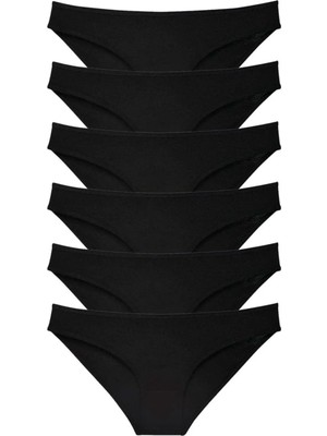 Nemere 6 Adet Süper Eko Set Likralı Kadın Slip Külot Siyah