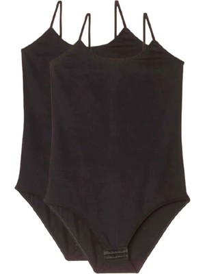 Nemere 2 Adet Ip Askılı Kadın Çıtçıtlı Body Siyah