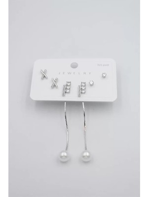 Nemere Çoklu Set Küpe - Gümüş