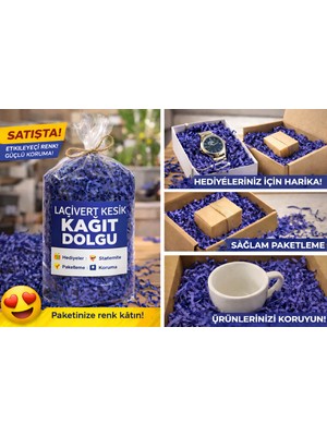 Orbak Kağıtçılık Lacivert Z Zigzag Kırpık Kâğıt – Hediye Kutu Içi Dolgu Süsleme ve Dolgu Malzemesi 25 gr