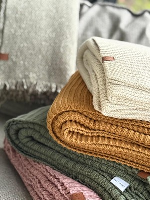 Taraaura %100 Pamuk Örgü Koltuk & Yatak Örtüsü | Çok Amaçlı Premium Throw