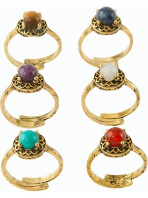 Zero Land Ilkeshop Yuvarlak Doğaltaşlı Otk Yüzük - Akik
