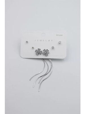 Nemere Çoklu Set Küpe - Gümüş