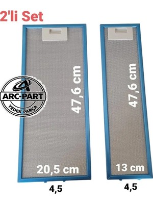 Arçelik P180 Davlumbaz Alüminyum Filtre Takımı 2 Adet Kolay Temizlenebilir Yüksek Kalite