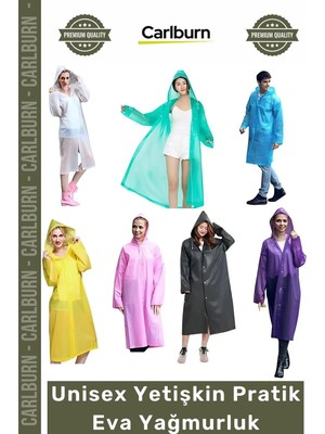 Carlburn #yağmurluk Su Geçirmez Kaliteli Dayanıklı Kapüşonlu Şık Tasarım Unisex Yetişkin Pratik Eva Yağmurluk - 1 Adet