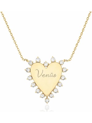 Venüs Design Çelik Kristal Kalp Kolye
