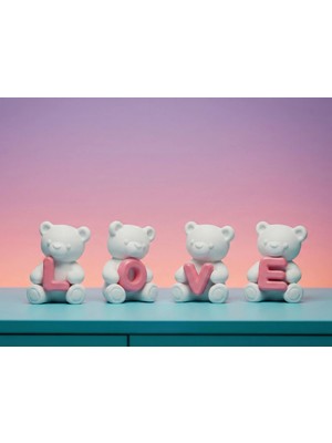 DU&ER “hugs Full Of Love” Temalı Ayıcık Dekor – Romantik Ev & Hediye Aksesuarı