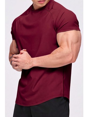Genius Store Erkek Spor Tişört Running Sports Gym Reglan Oval Kesim Penye T-Shirt Ovalt-Shirt
