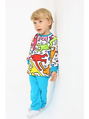 Luggi Baby Bisiklet Yaka Erkek Bebek Sweatshirt ve Eşofman Alt 2'li Takım