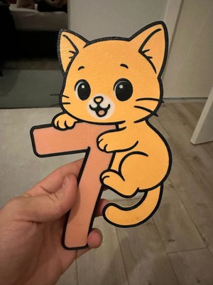 DU&ER 7 Ay Baby Cat Milestone Kart – Bebek Fotoğraf Çekim “7 Month Cat” Eğlenceli Dekor