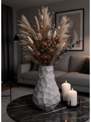 Triora Design Lastrock Vazo – 22 cm Dekoratif 3D Tasarım Modern