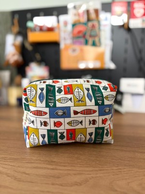 Fiorbag Fermuarlı ve Astarlı Makyaj Çantası Tek Bölmeli Takı Organizeri Yıkanabilir Çok Amaçlı El Çantası