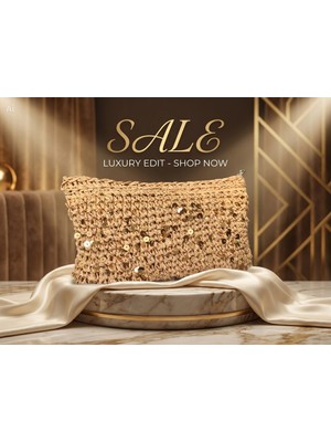 Meya Design Işıltılı Boncuk Işlemeli El Örgüsü Clutch Çanta – Şık Gece & Davet Kadın Çantası