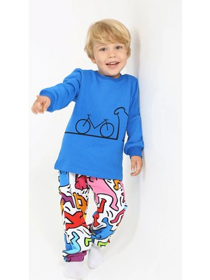 Luggi Baby Bisiklet Yaka Erkek Bebek Sweatshirt ve Eşofman Alt 2'li Takım