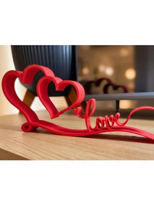 DU&ER Iki Kalp Temalı Love Duvar Dekoru – Romantik Aksesuar