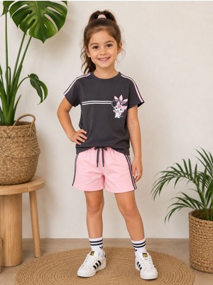 Lolipop Kids Store Kız Çocuk Kuromi Karakterli Yazlık Tişört Şort Alt Üst Takım