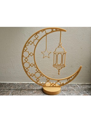 DU&ER Hilal Ay Temalı Masaüstü Dekor – Crescent Moon Tabletop Aksesuarı