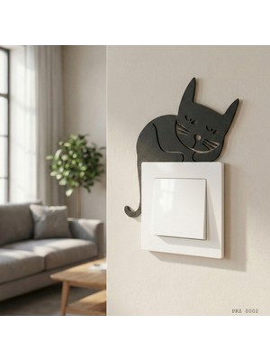 Kedi Silüet Anahtar Priz Dekoru
