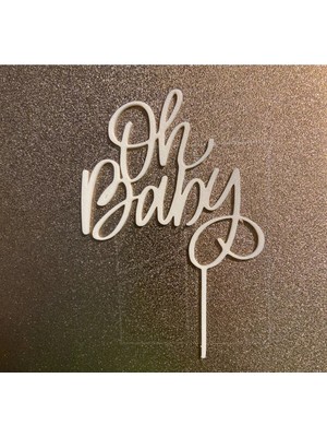 DU&ER “oh Baby” Pasta Üstü Yazısı – Parti Dekoratif Aksesuar