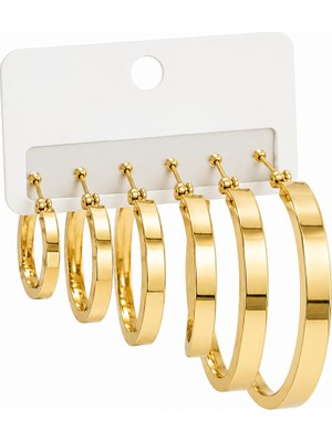 Venüs Design Çelik 6lı Halka Küpe Seti