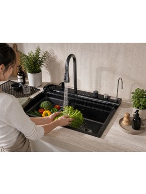 Hazeland Aquanest 7 Tuşlu Akıllı Evye Smart Evye Akıllı Mutfak Evyesi Smart Sink