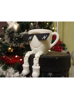 DU&ER Kahve Fincanı & Thug Life Gözlük Duvar Dekoru – Espresso Coffee Cup Duvar Aksesuarı