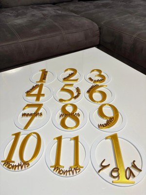 DU&ER 12’li Baby Birth Number Milestone Markers – Aylık Bebek Fotoğraf Çekim Kartları Seti