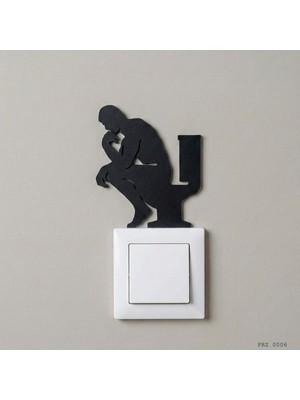 Tuvalette Düşünen Adam Thinker Man  Tuvalet Priz Süsü