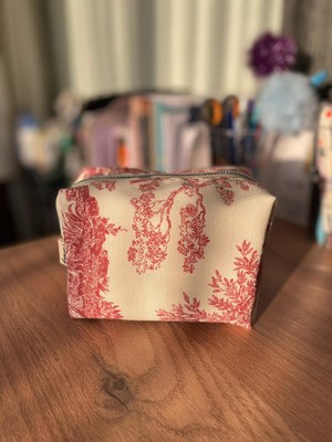 Fiorbag Fermuarlı ve Astarlı Makyaj Çantası Tek Bölmeli Takı Organizeri Yıkanabilir Çok Amaçlı El Çantası