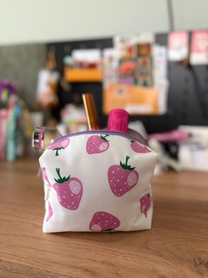 Fiorbag Fermuarlı ve Astarlı Makyaj Çantası Tek Bölmeli Takı Organizeri Yıkanabilir Çok Amaçlı El Çantası