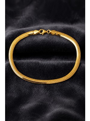 Kadın, Hediyelik Italyan(5 mm Kalınlığında) Zincir Bileklik - Özel Tasarım (2 Yıl Renk Garantili)