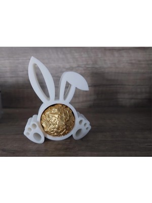 DU&ER 2lü Standlı Paskalya Tavşanı Çikolata Hediye Figürü – Dekoratif Bunny Easter Sunum Aksesuarı