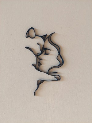 DU&ER Love Is In The Air Duvar Dekoru – Romantik Kalp & Tavşan Temalı Modern Duvar Süsü