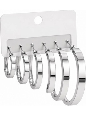 Venüs Design Çelik 6lı Halka Küpe Seti