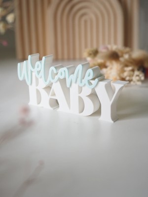 DU&ER Welcome Baby Kapı & Duvar Süsü – Hoş Geldin Bebek Dekoru – Yeni Doğan Aksesuarı