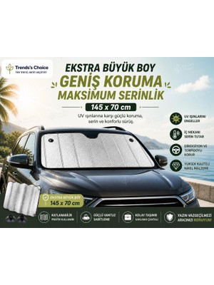 Trends's Choice Araba Ön Cam Güneşlik Büyük Boy Araba Cam Güneşliği Otomobil Güneşlikleri Araç Gölgelik Oto Içi