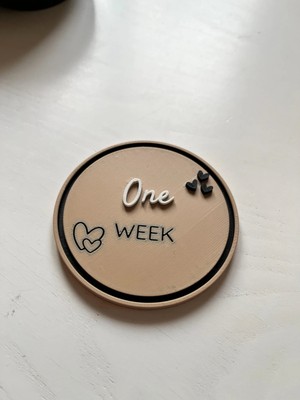 DU&ER 1 Haftalık Bebek Milestone Kartı – One Week Newborn Photo Prop Doğum Anı Hatıra Kartı