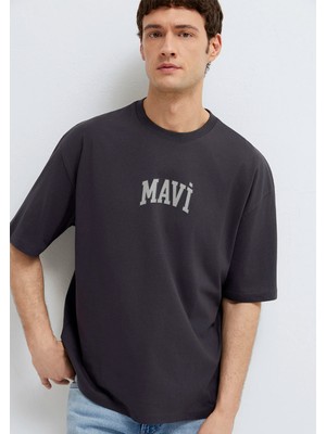 Mavi Mavi Logo Baskılı Antrasit Tişört 0613578-70087