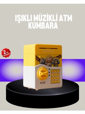 Sayarmarkt Sarı Şifreli Eğitici Çocuk Kumbarası Otomatik Para Girişli