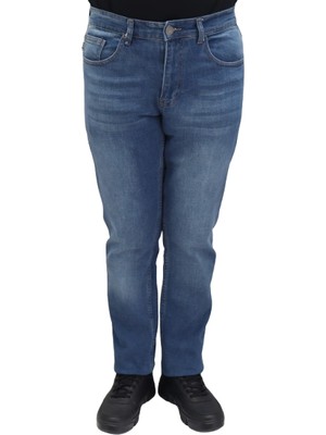 Hacker Fistan Store Erkek Yüksek Bel Rahat Kesim Boru Paça Büyük Beden Jean Pantolon