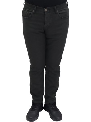 Hacker Fistan Store Erkek Haki Yeşil Yüksek Bel Normal Kesim Boru Paça Büyük Beden Jean Pantolon