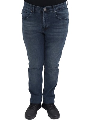 Hacker Fistan Store Erkek Yüksek Bel Normal Kesim Boru Paça Büyük Beden Jean Pantolon