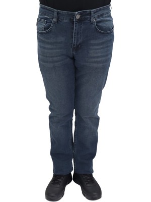 Hacker Fistan Store Erkek Yüksek Bel Normal Kesim Boru Paça Büyük Beden Jean Pantolon