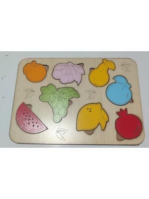 Hsc Bilişim Ahşap Renkli Meyve Puzzle