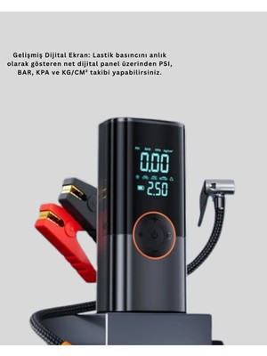 Negok Taşınabilir Akü Takviye ve Akıllı Lastik Şişirme Pompası