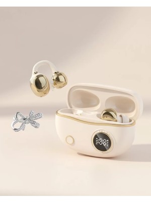 Nevamel® Kulak Klipsli Bluetooth Kulaklık Kompakt ve Hafif 2 Kurdele Küpe Hediyeli
