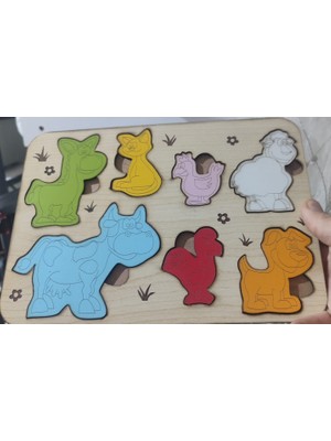 Hsc Bilişim Ahşap Renkli Hayvan Puzzle