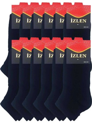 Nemere Siyah Erkek Kısa Spor Çorap 12 Çift
